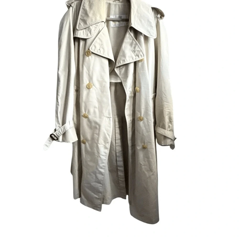 AQUASCUTUM Aqua 5 Tan Beige Belted Long Trench Coat Men’s Size Large